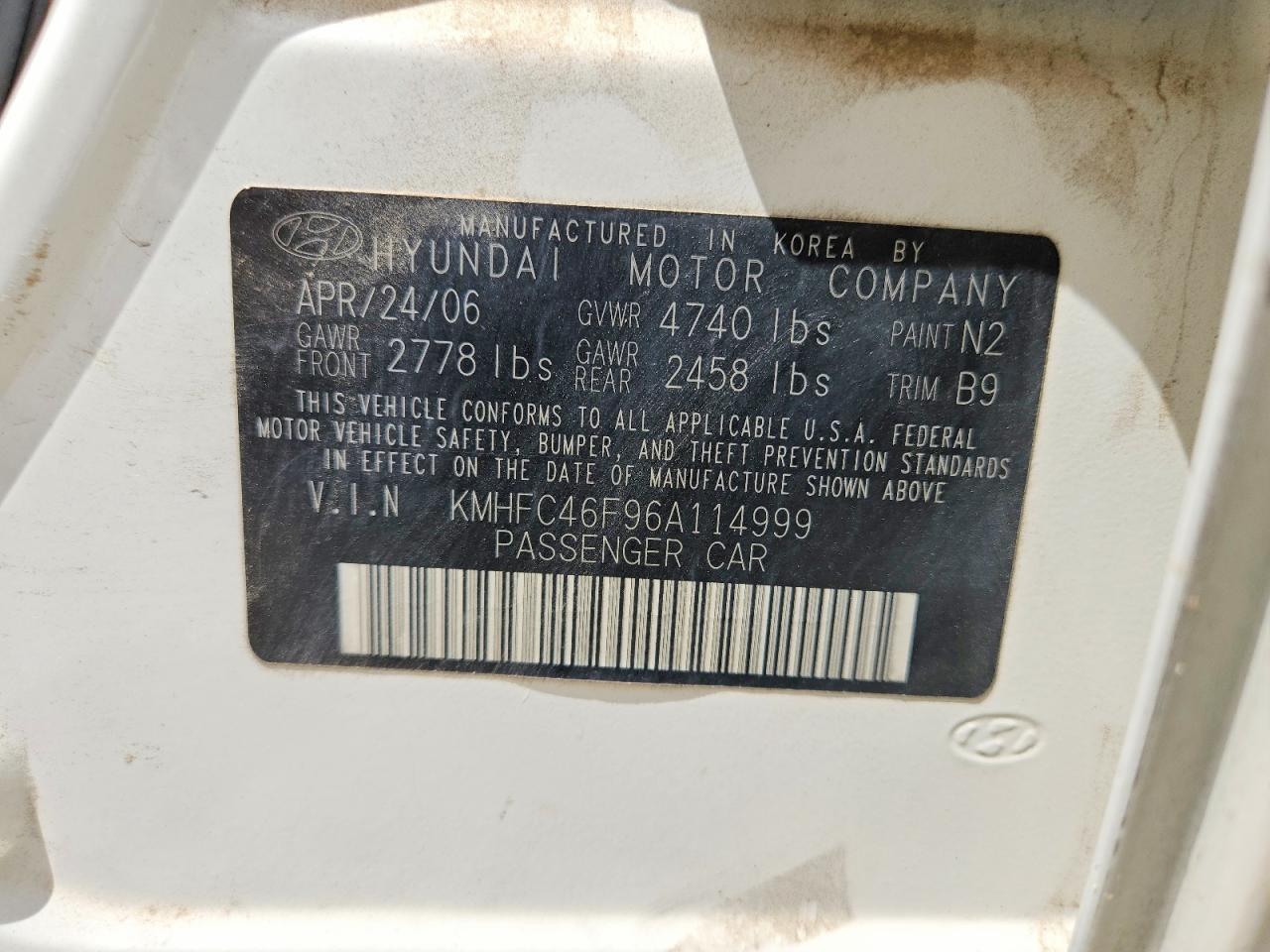 2006 HYUNDAI AZERA