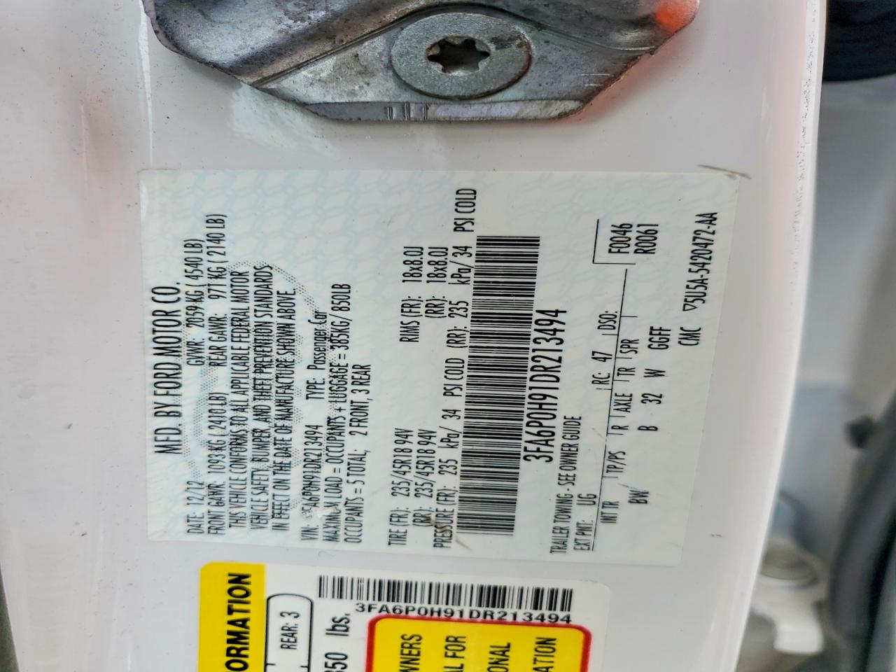 2013 FORD FUSION SE