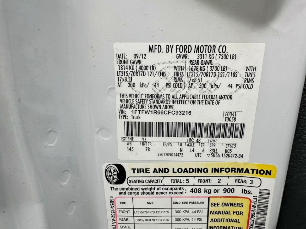 2012 FORD F150