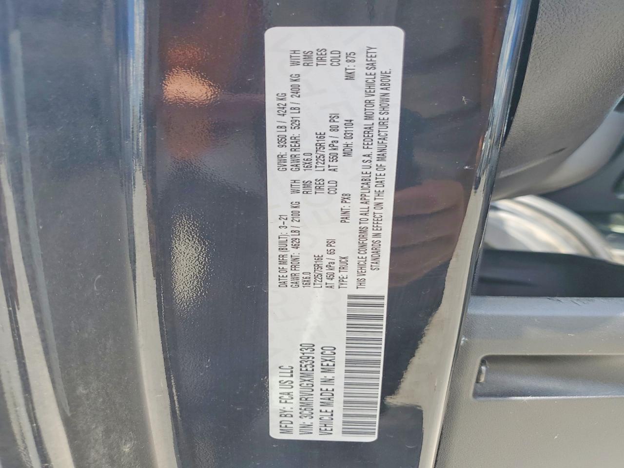 2021 RAM PROMASTER