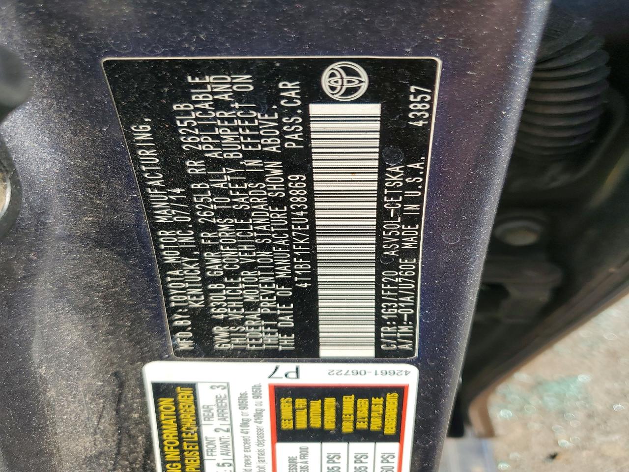 2014 TOYOTA CAMRY