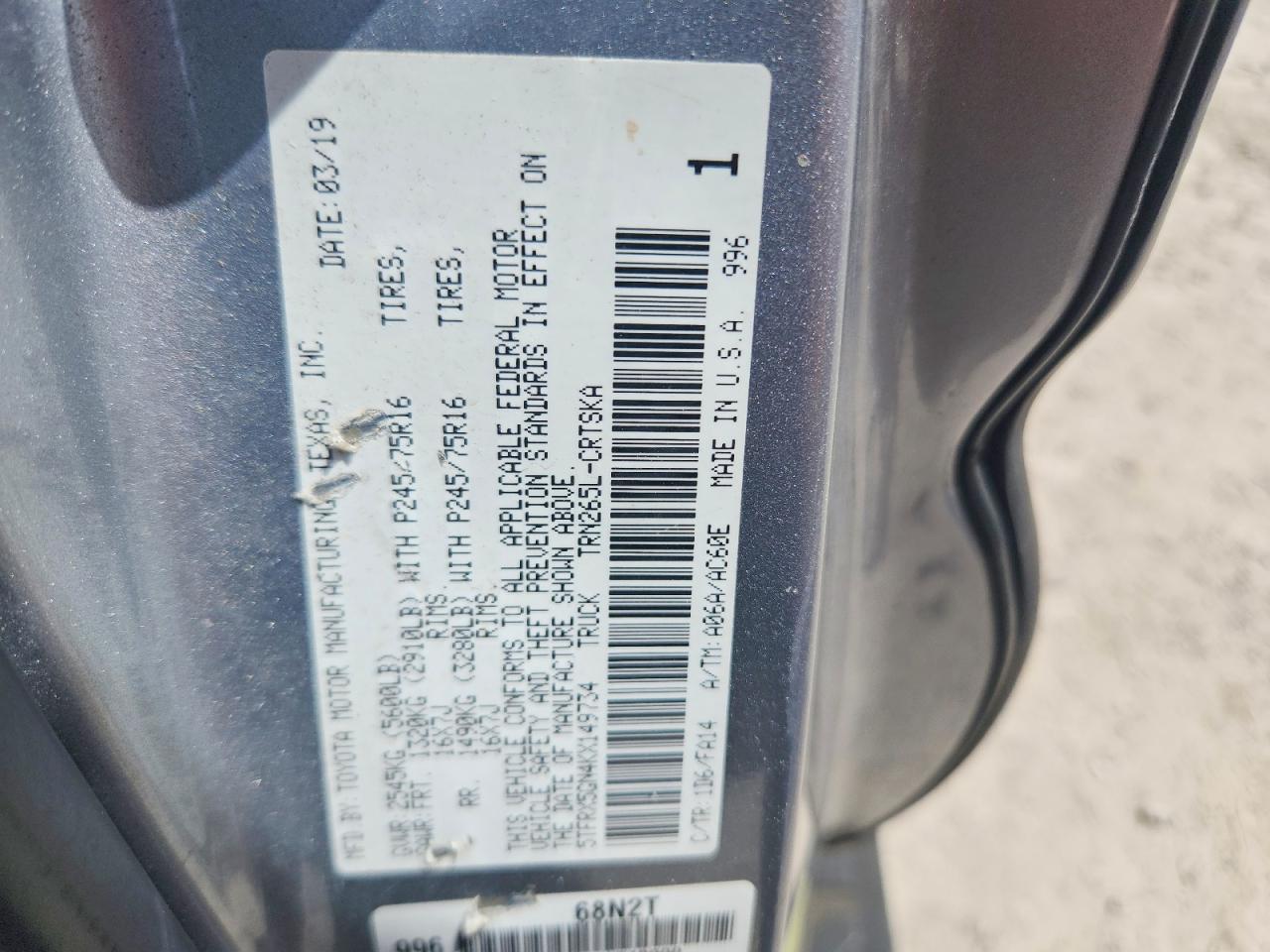 2019 TOYOTA TACOMA