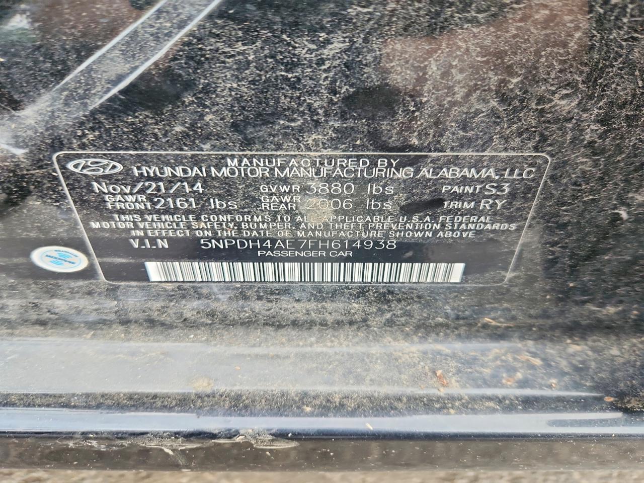 2015 HYUNDAI ELANTRA