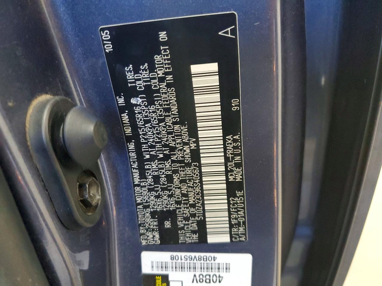 2006 TOYOTA SIENNA