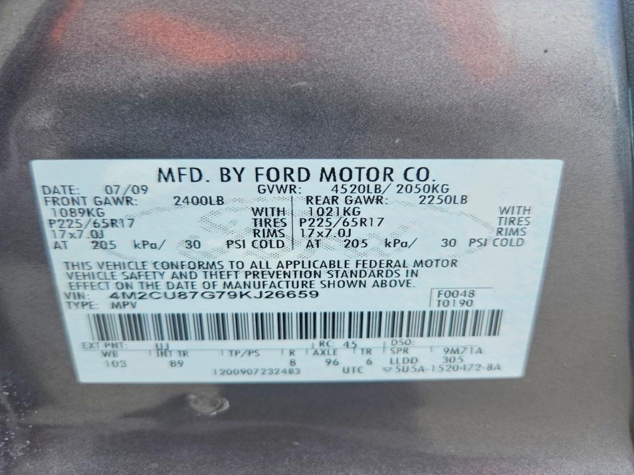 2009 MERCURY MARINER