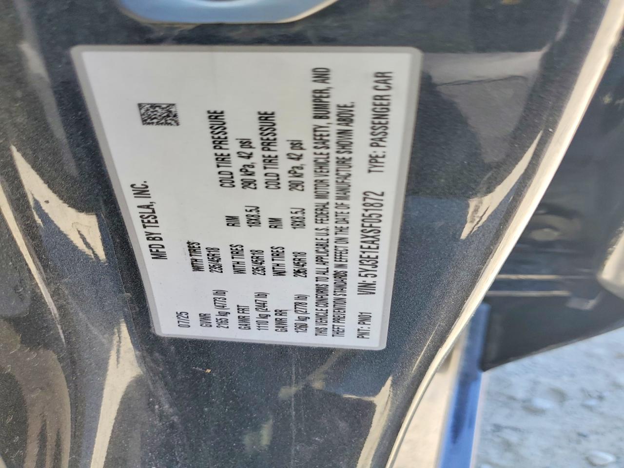 2025 TESLA MODEL 3