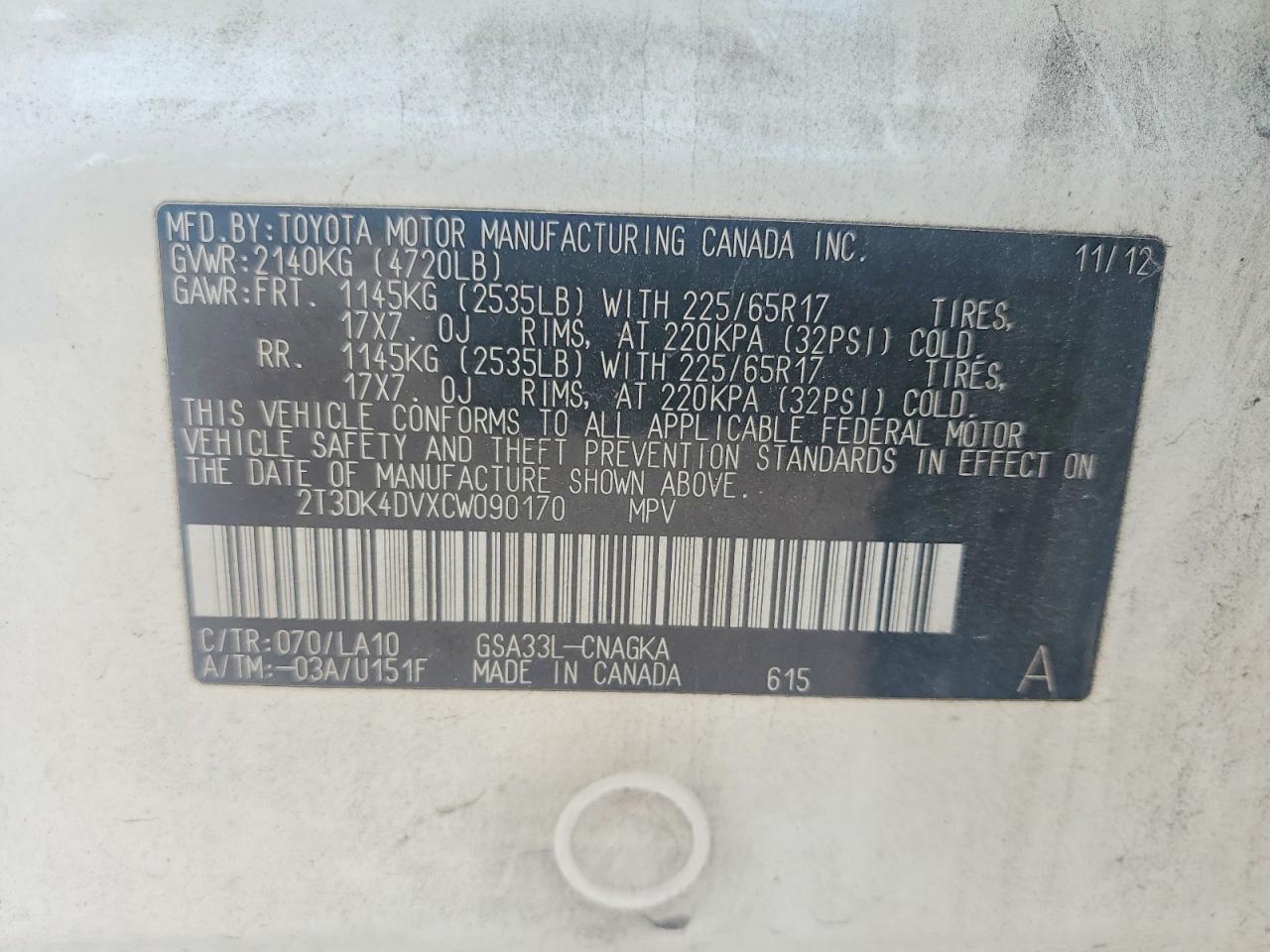 2012 TOYOTA RAV4
