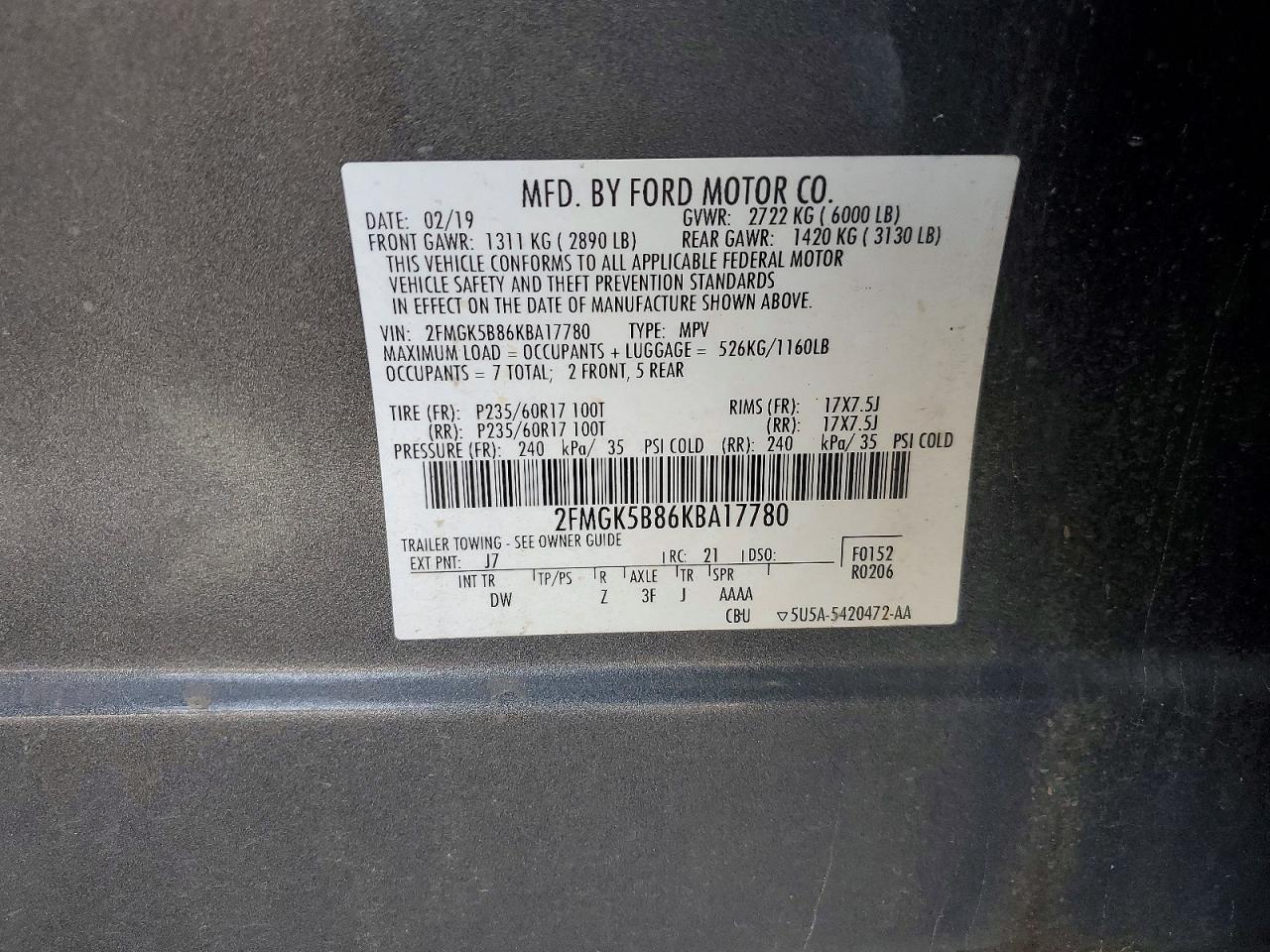 2019 FORD FLEX