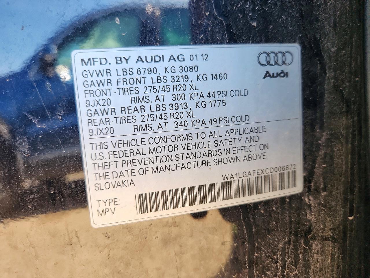 2012 AUDI Q7