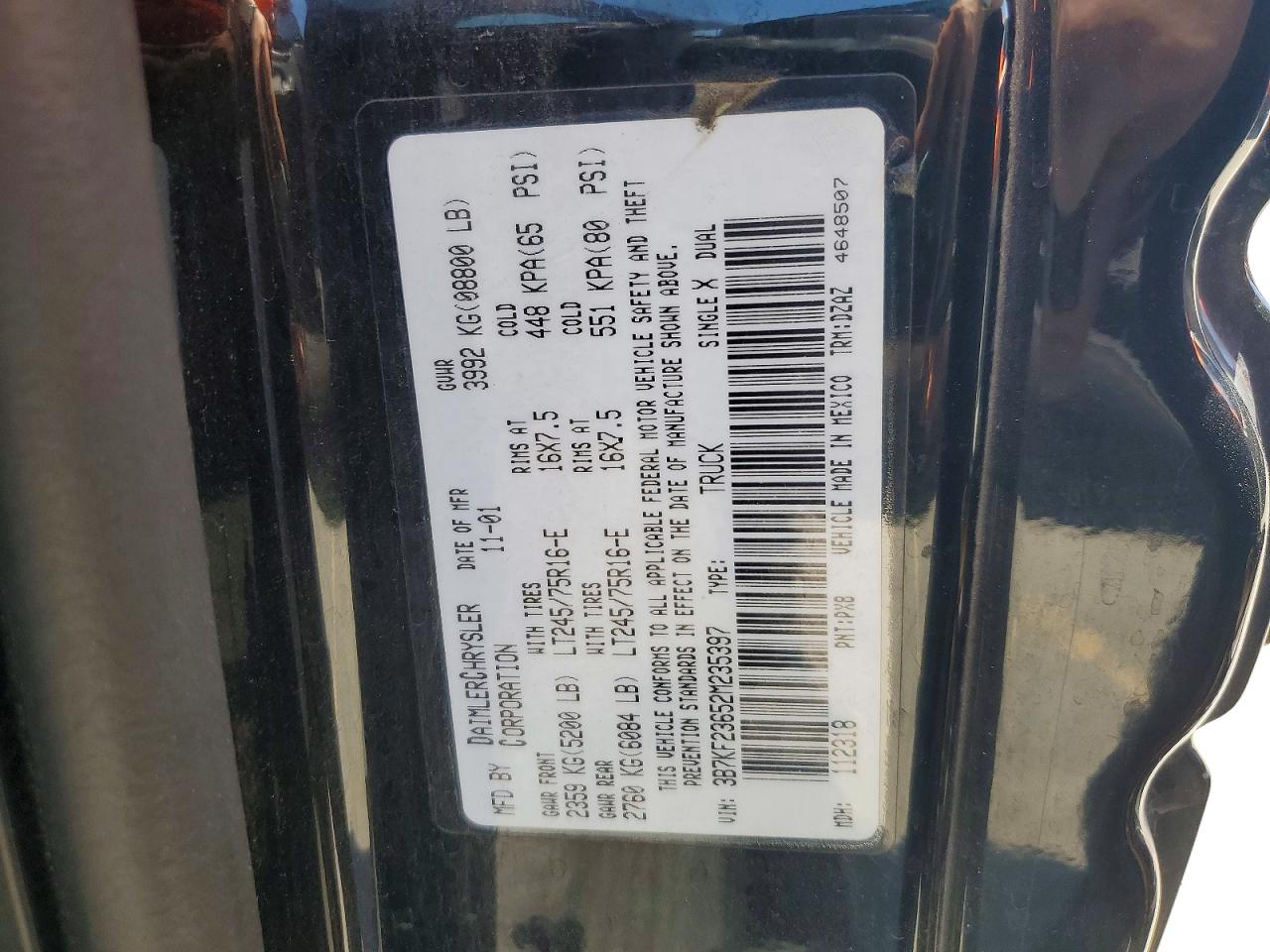 2002 DODGE RAM 2500