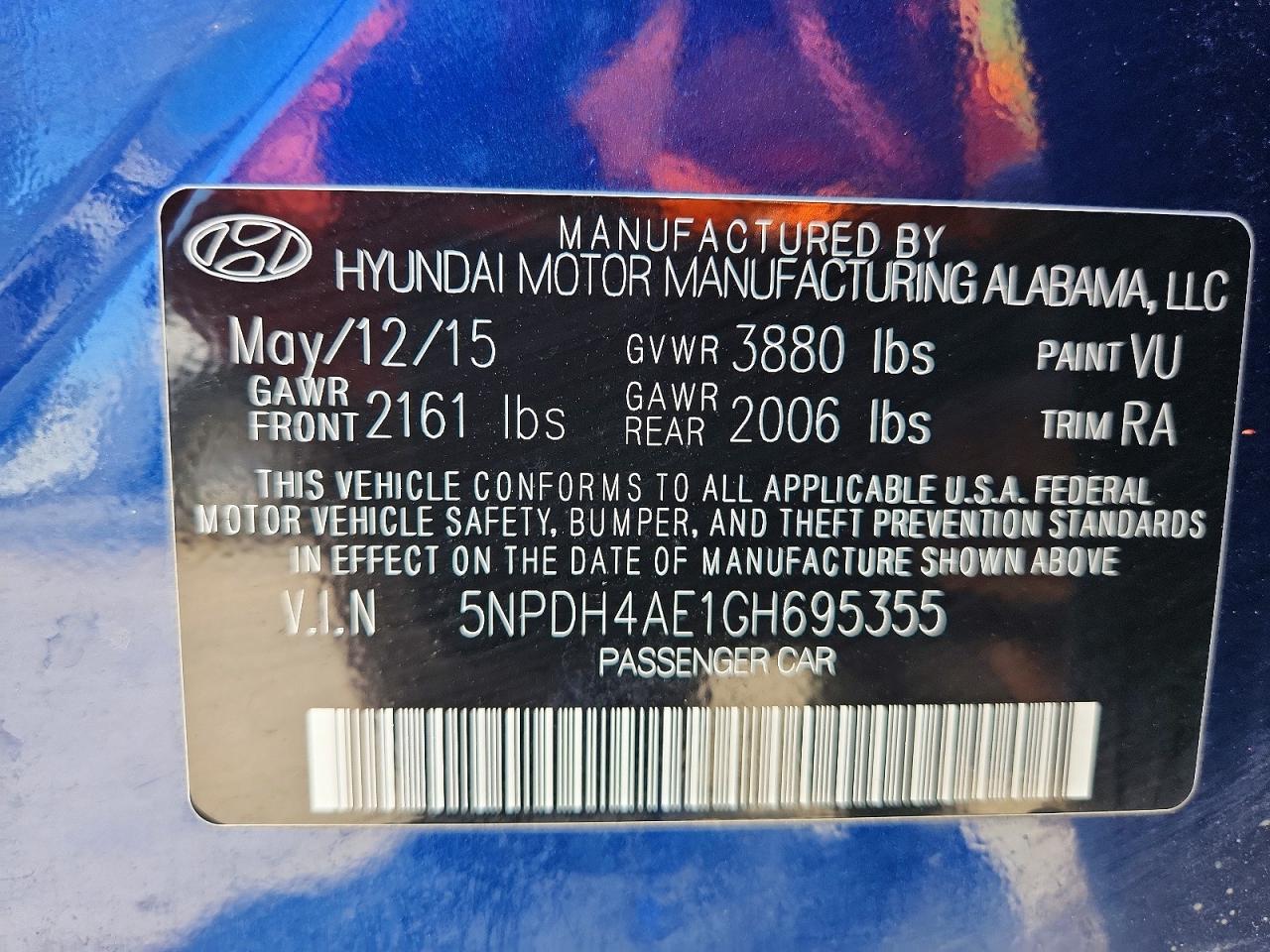 2016 HYUNDAI ELANTRA