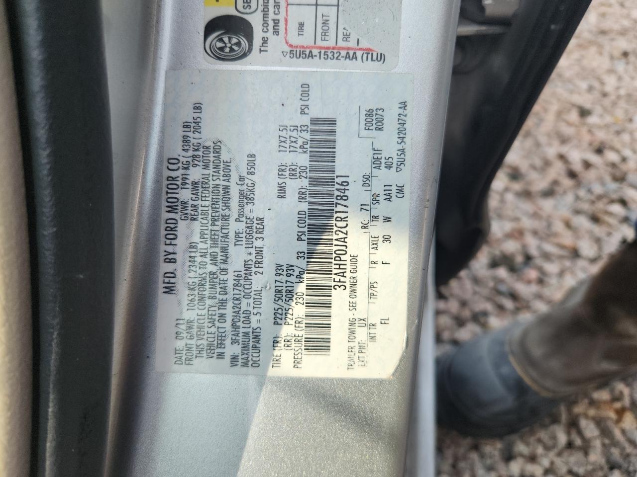 2012 FORD FUSION