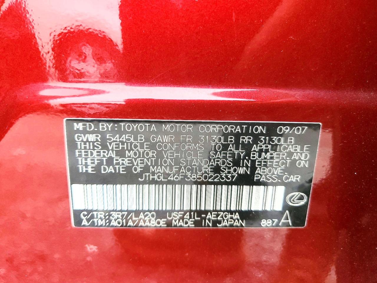 2008 LEXUS LS460