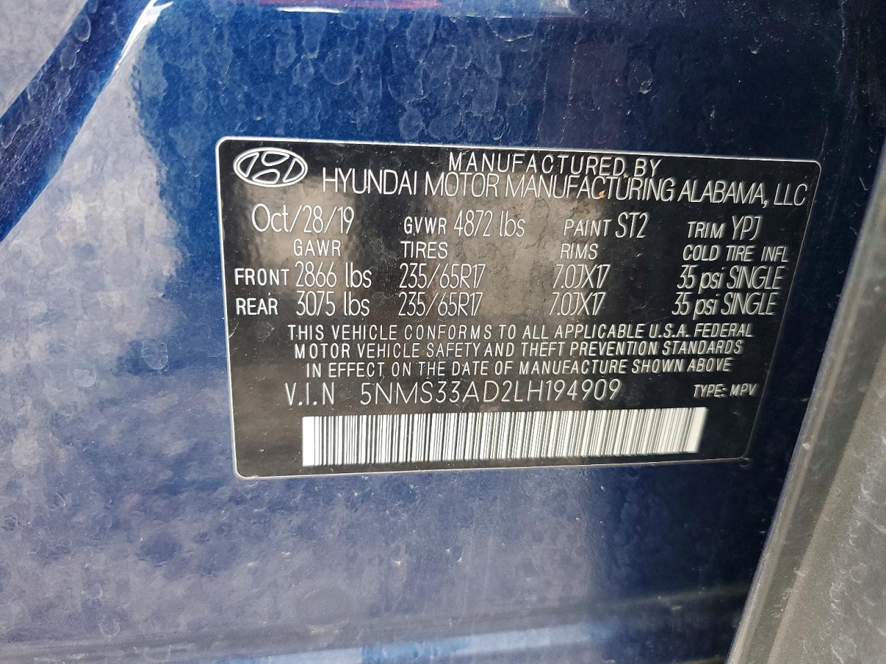 2020 HYUNDAI SANTA FE