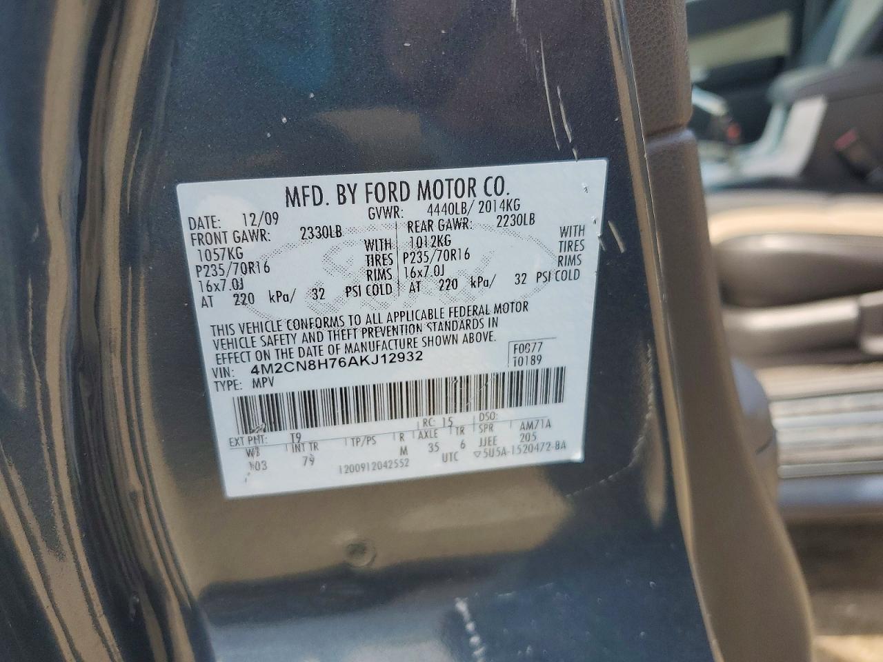 2010 MERCURY MARINER