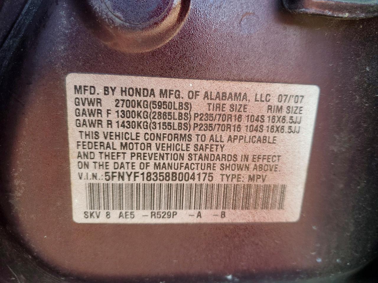 2008 HONDA PILOT