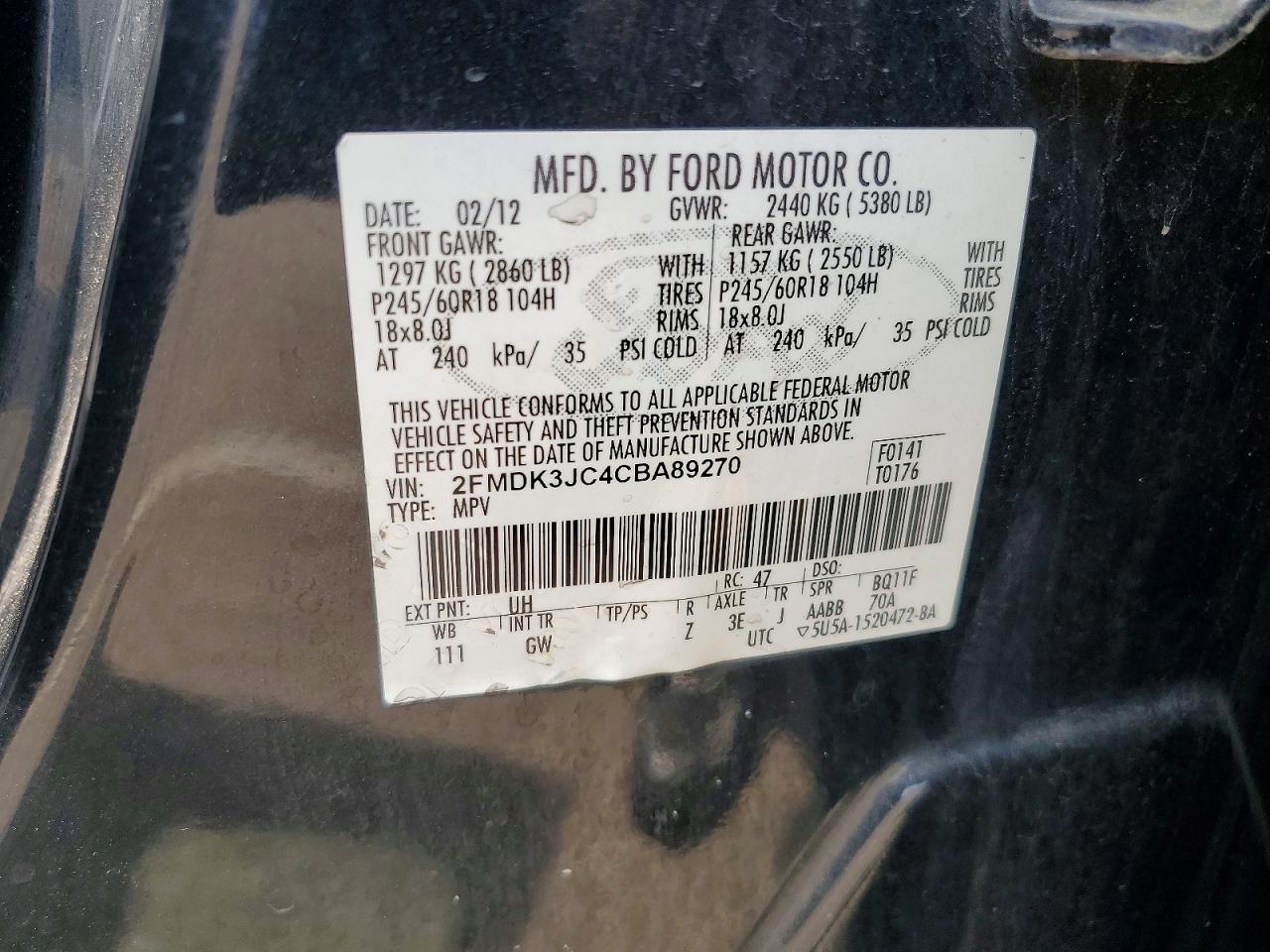 2012 FORD EDGE