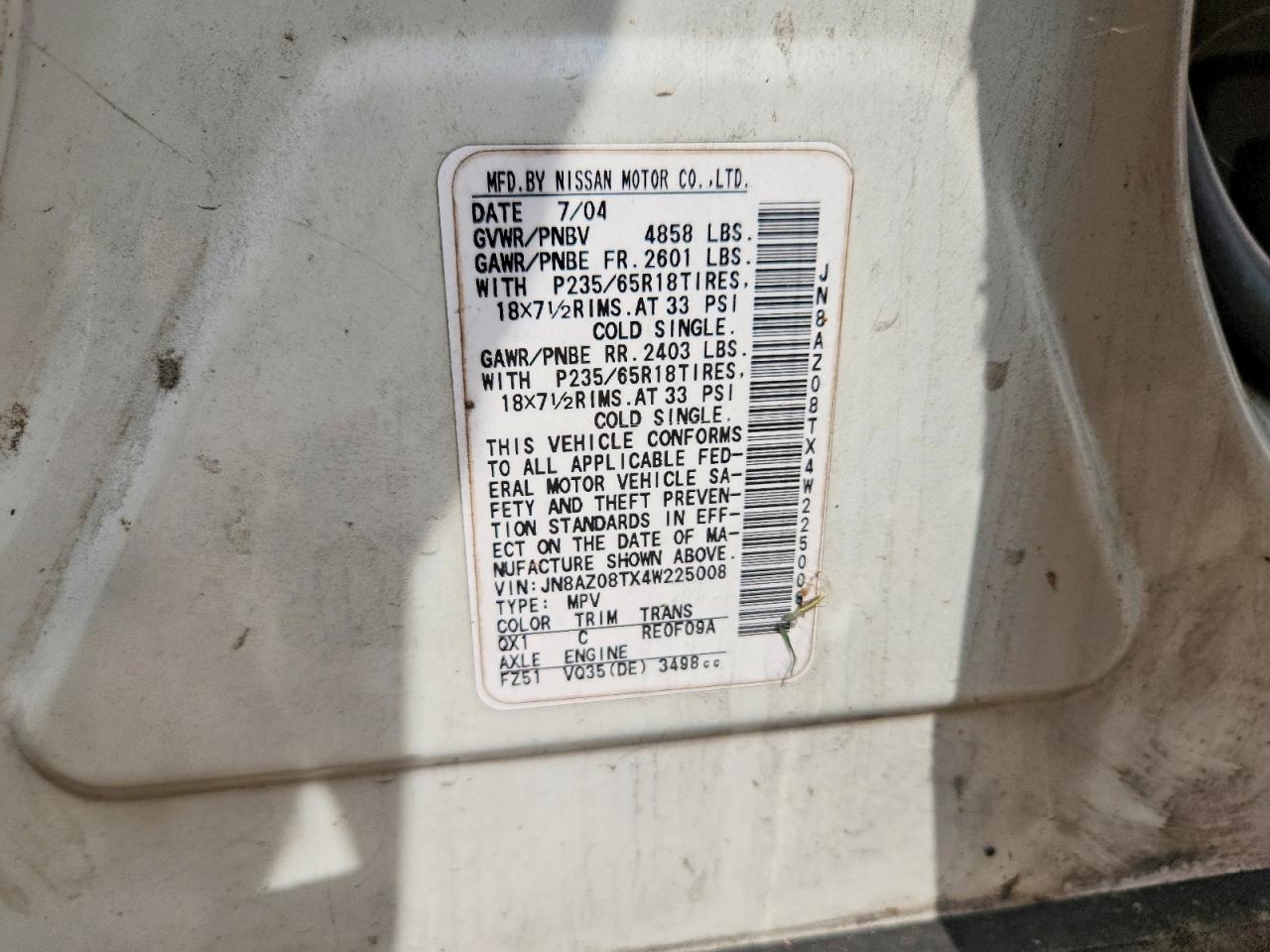 2004 NISSAN MURANO