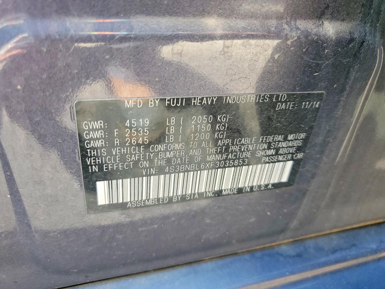 2015 SUBARU LEGACY