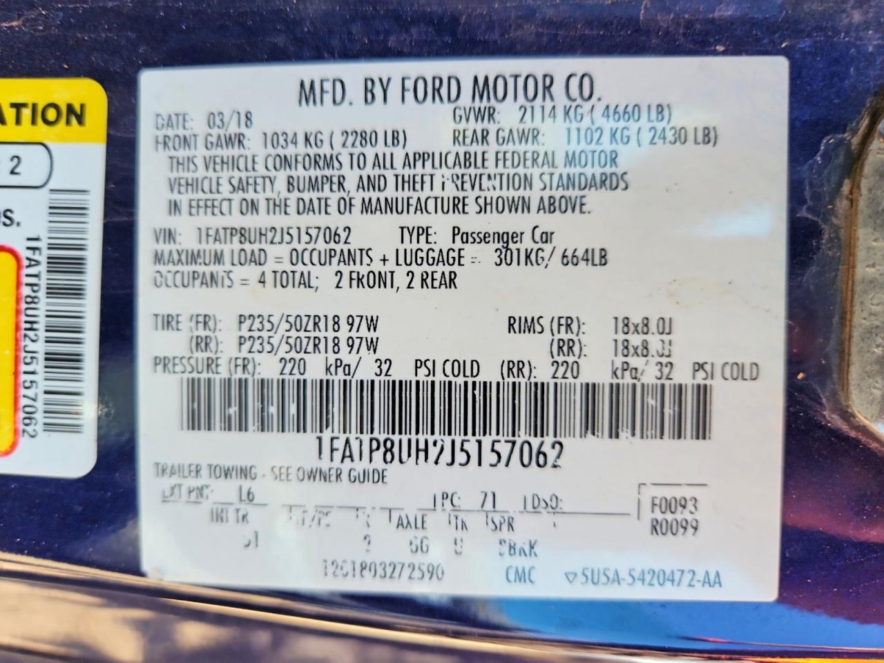 2018 FORD MUSTANG