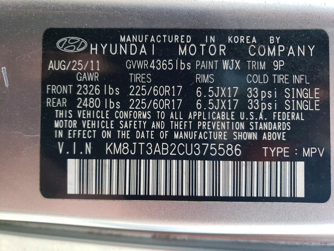 2012 HYUNDAI TUCSON