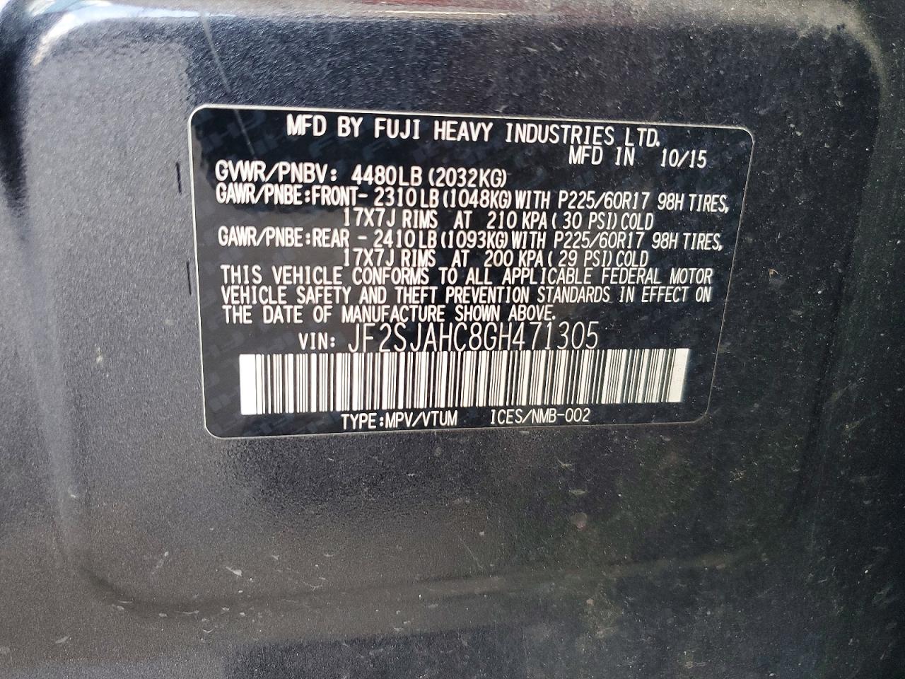 2016 SUBARU FORESTER