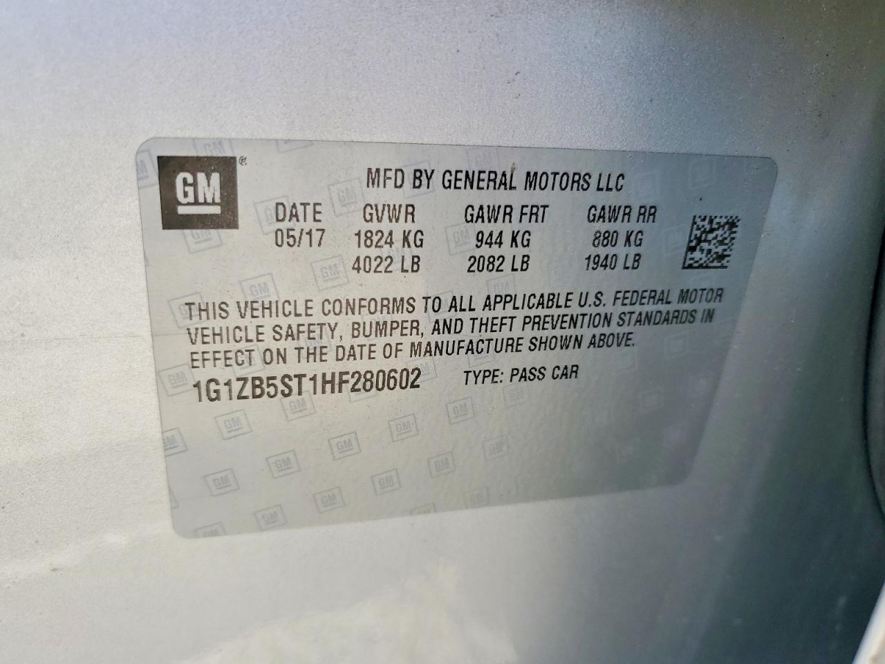 2017 CHEVROLET MALIBU