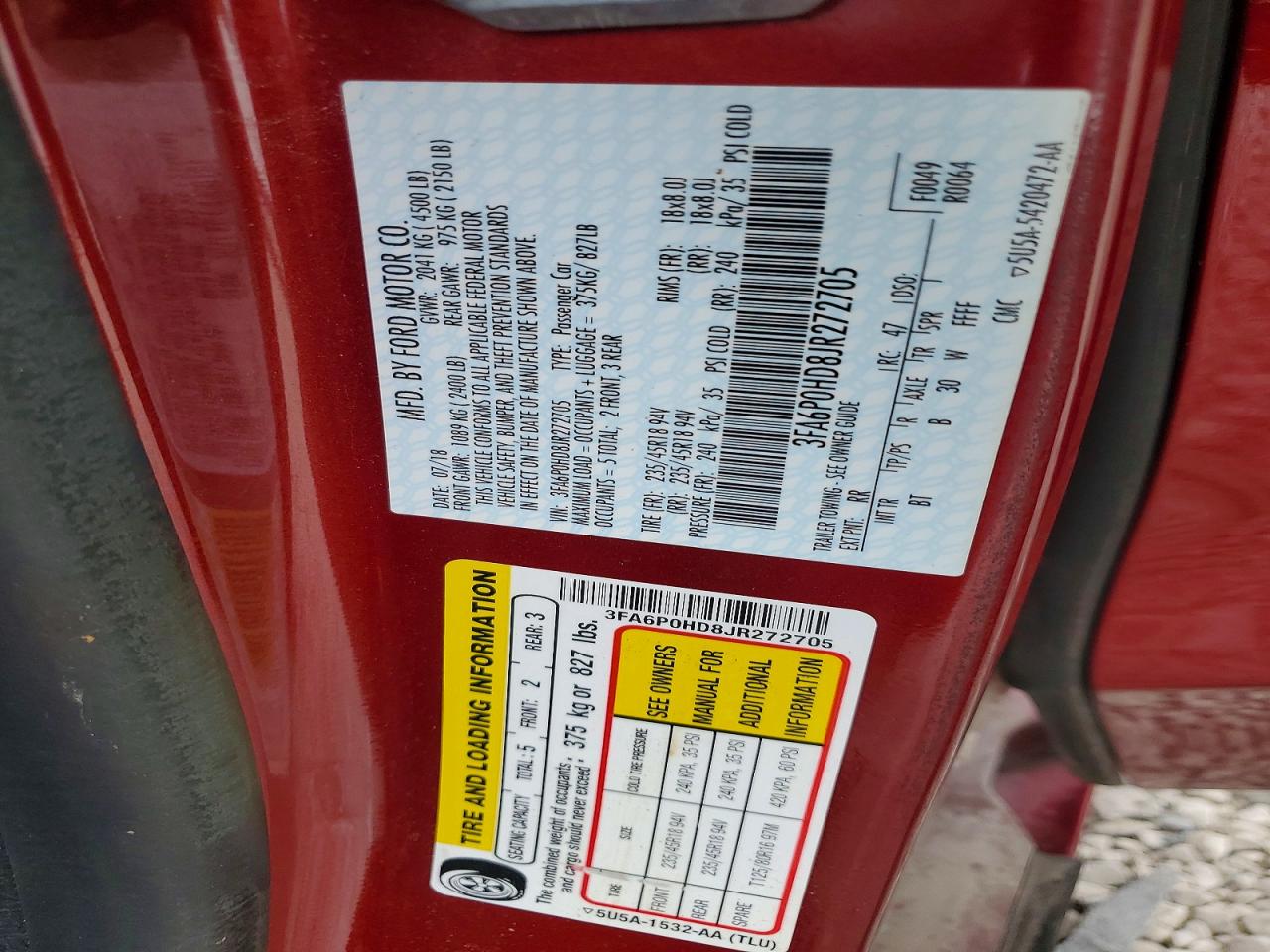 2018 FORD FUSION