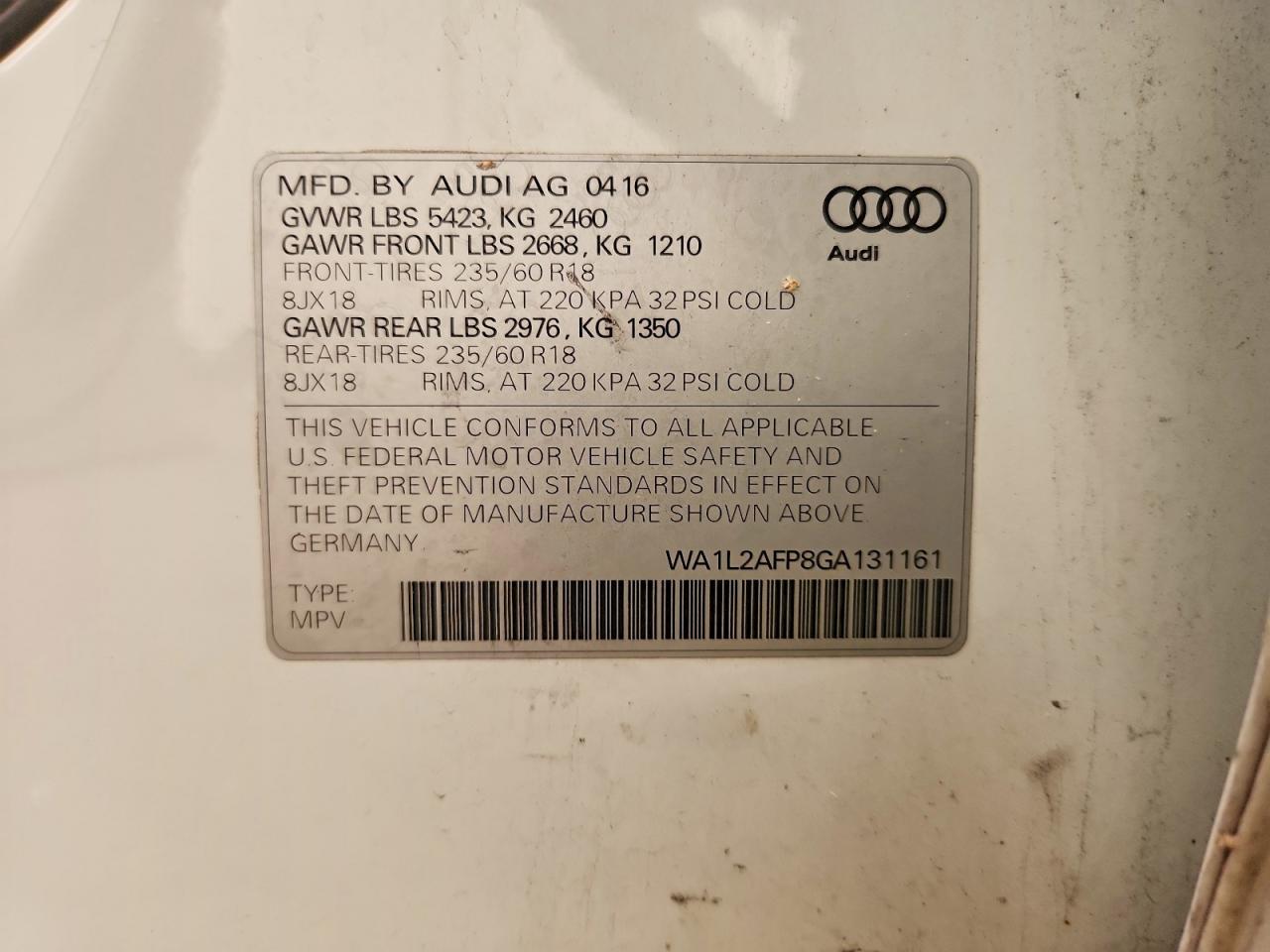 2016 AUDI Q5