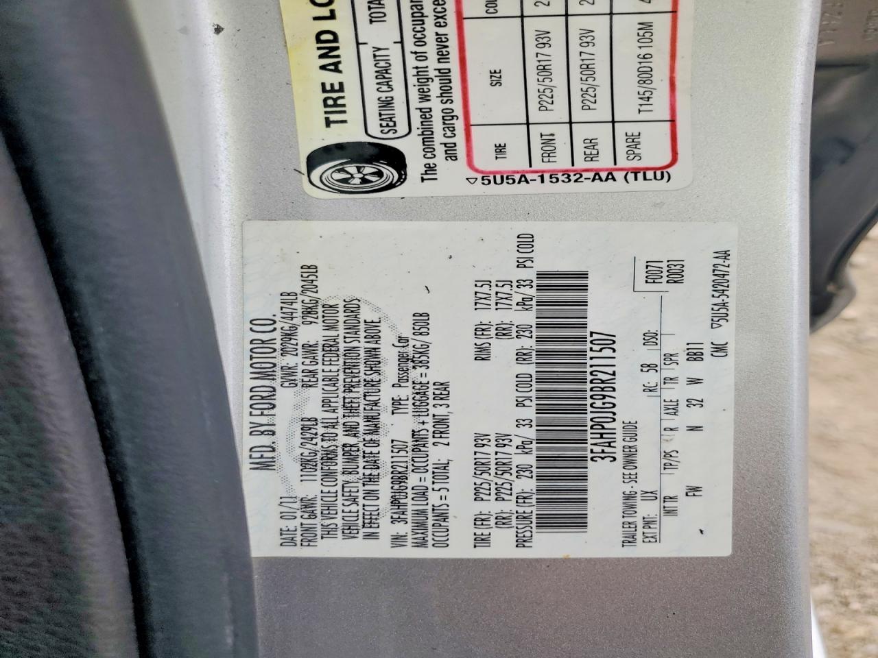 2011 FORD FUSION