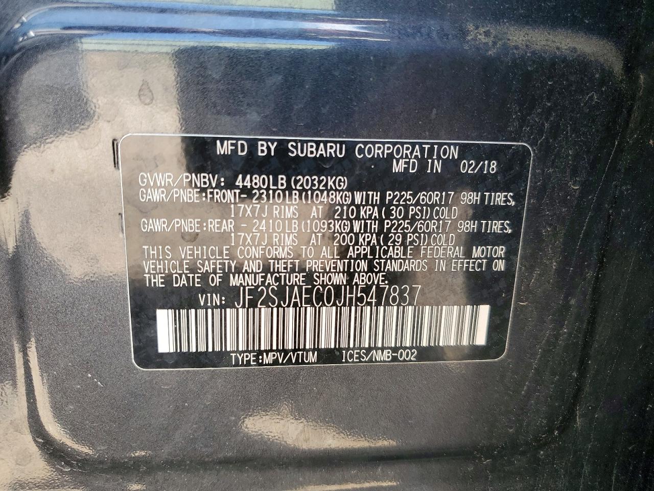 2018 SUBARU FORESTER