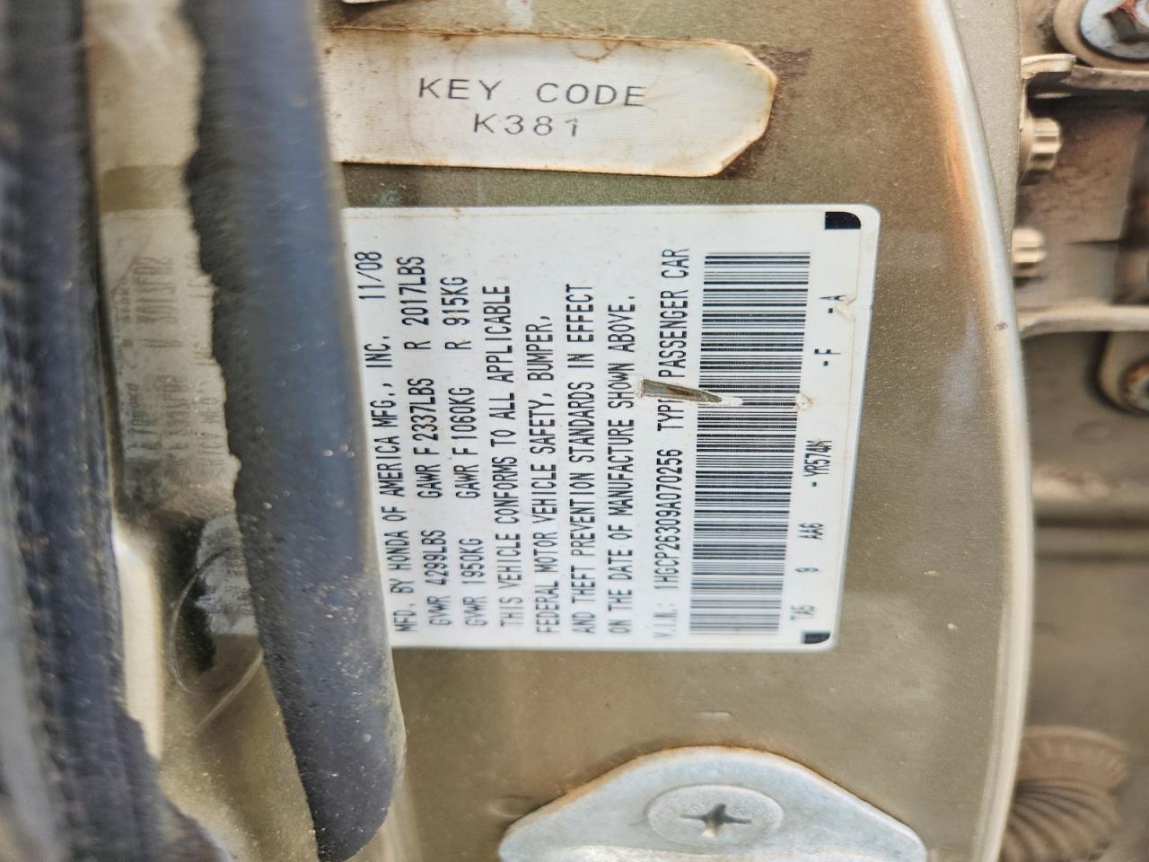2009 HONDA ACCORD