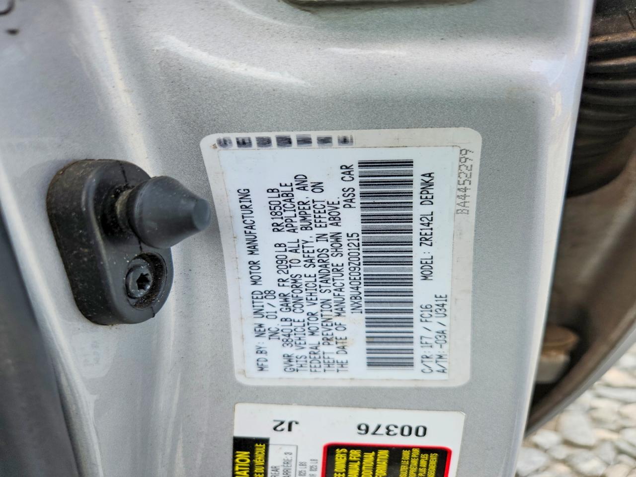 2009 TOYOTA COROLLA