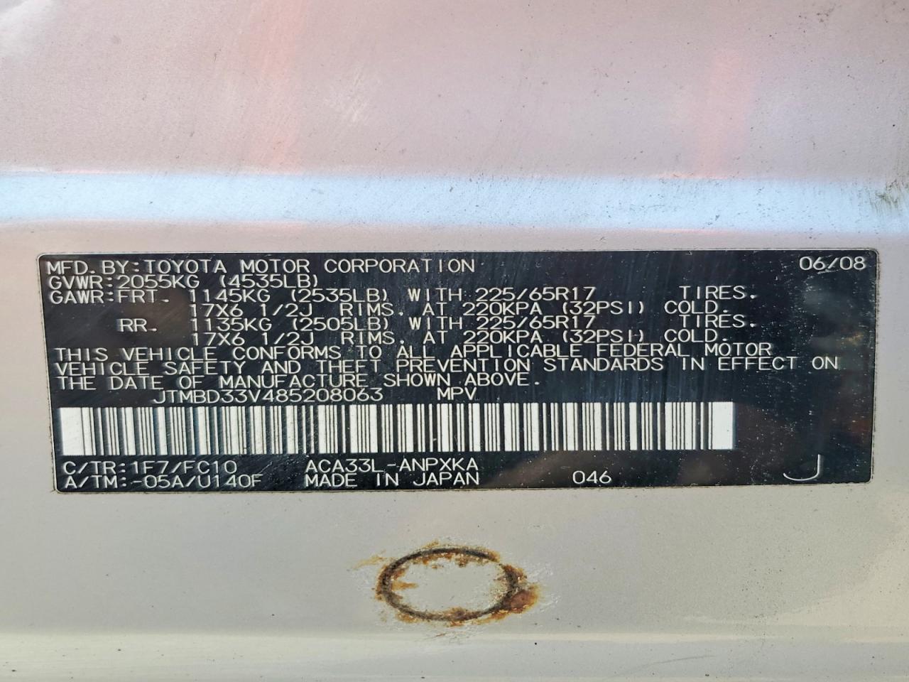 2008 TOYOTA RAV4