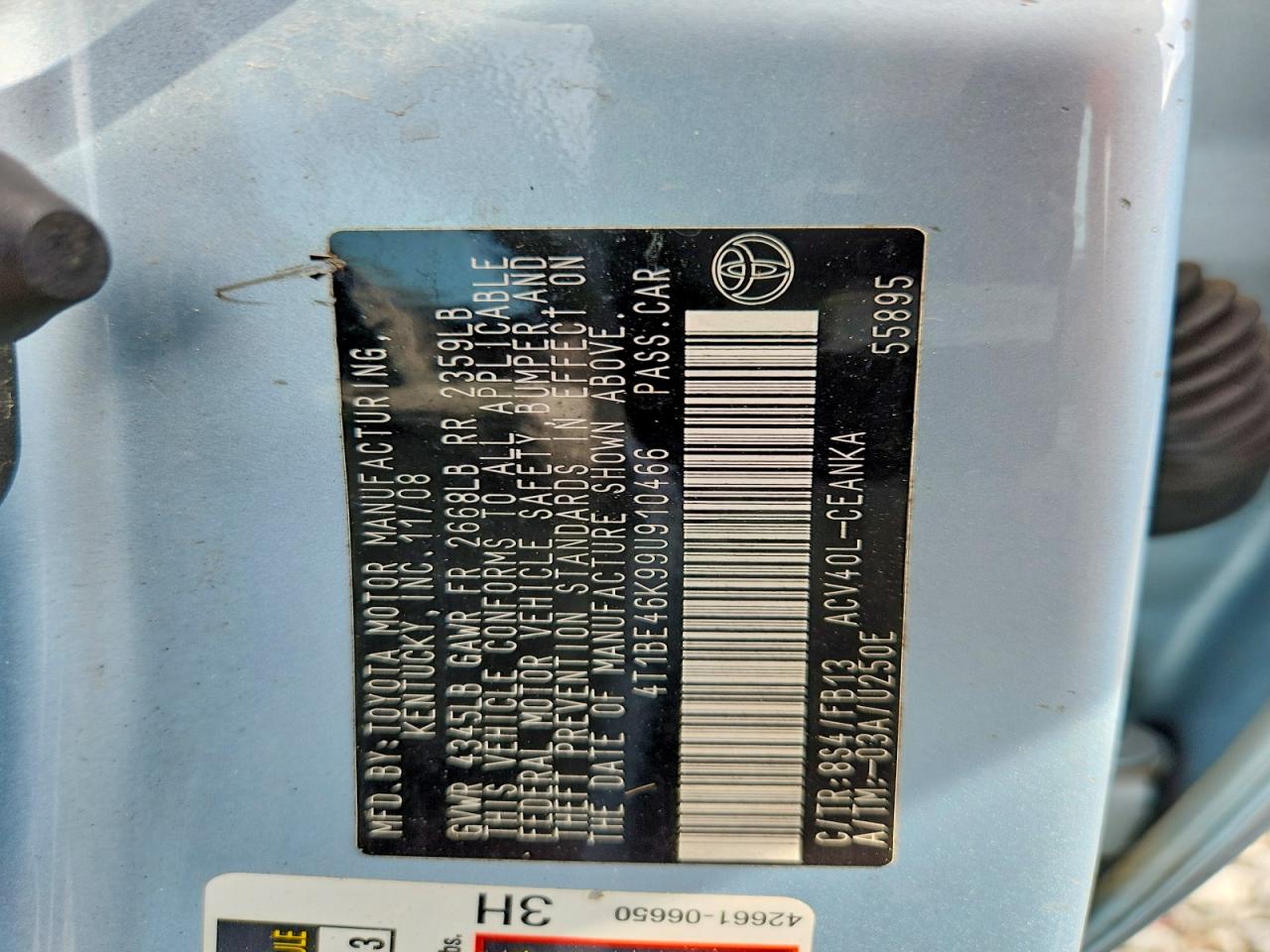 2009 TOYOTA CAMRY