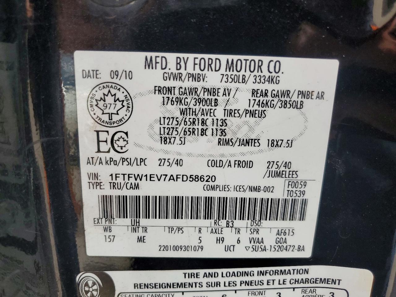 2010 FORD F150
