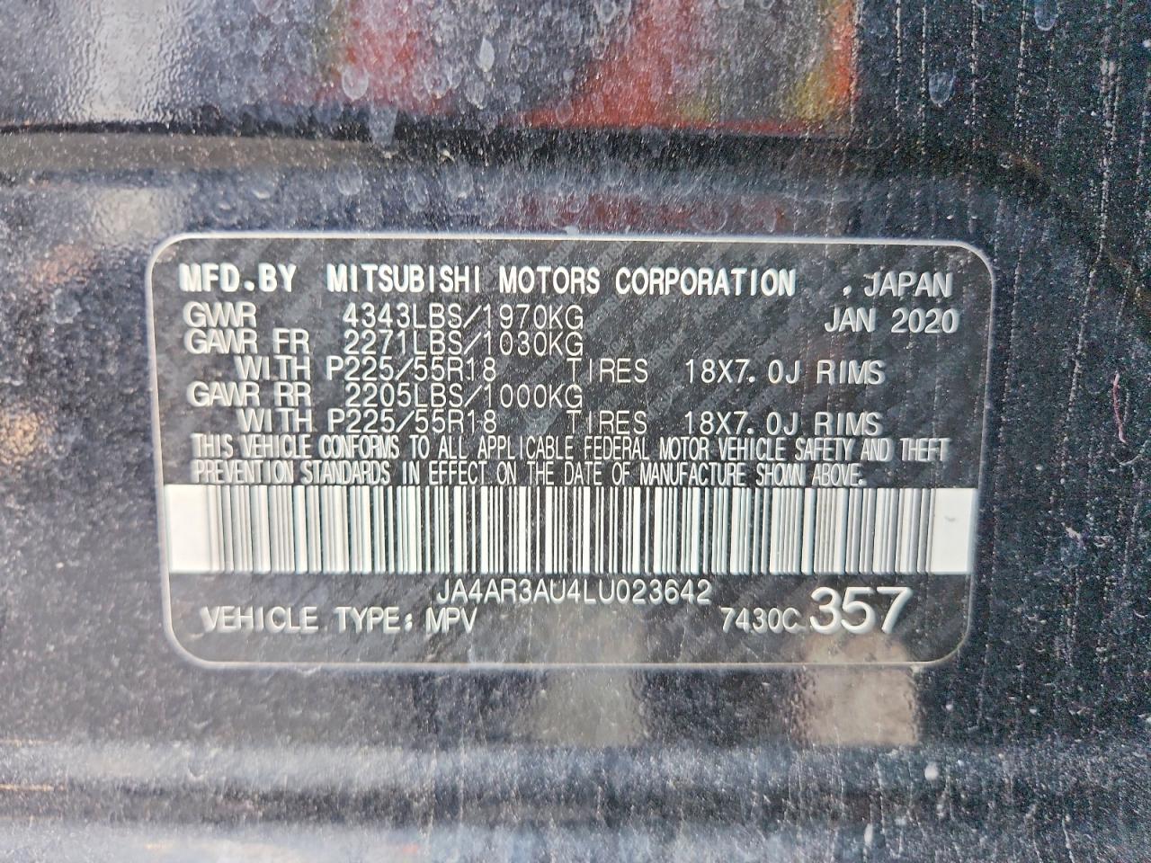 2020 MITSUBISHI OUTLANDER