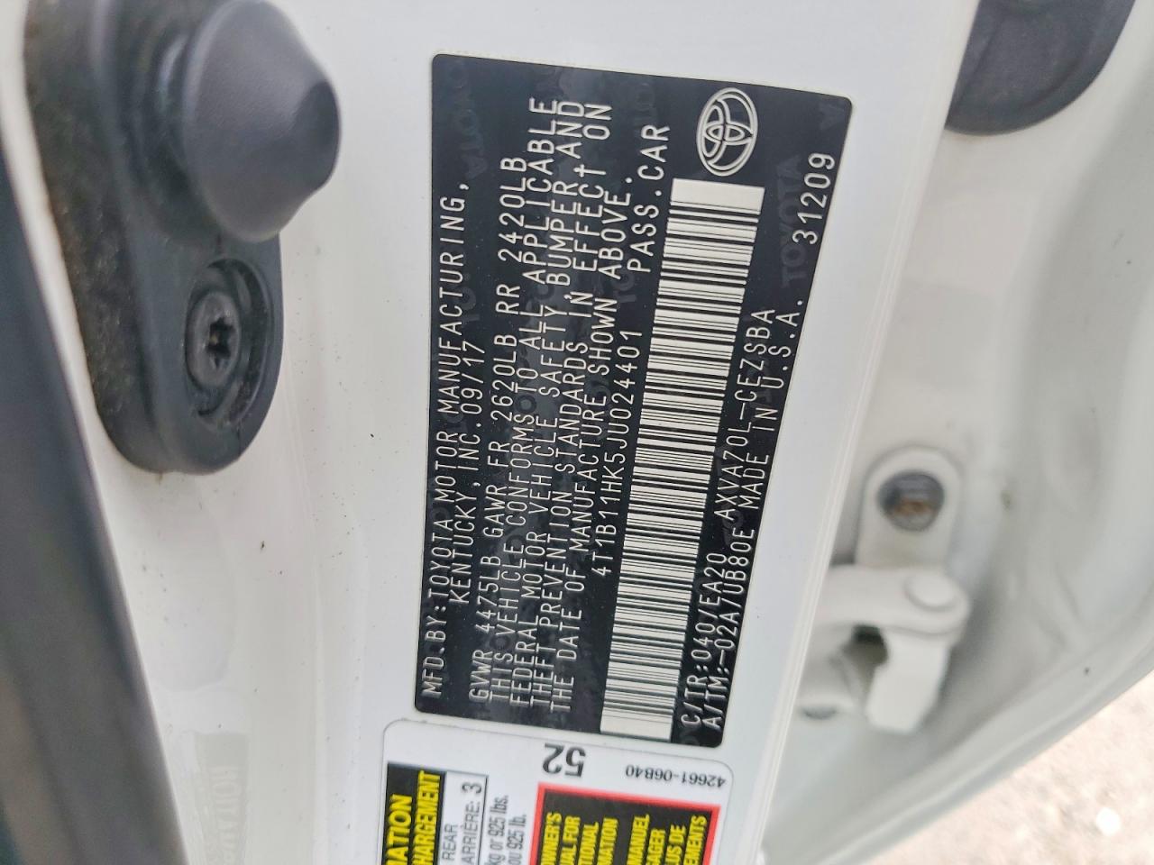 2018 TOYOTA CAMRY