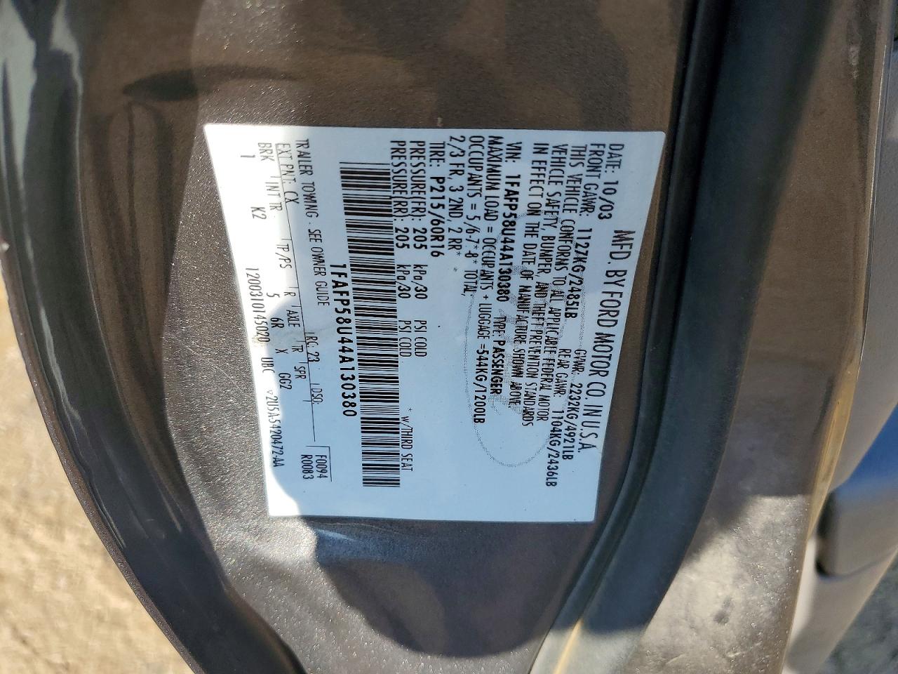 2004 FORD TAURUS
