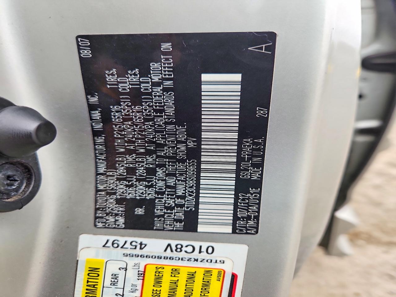 2008 TOYOTA SIENNA