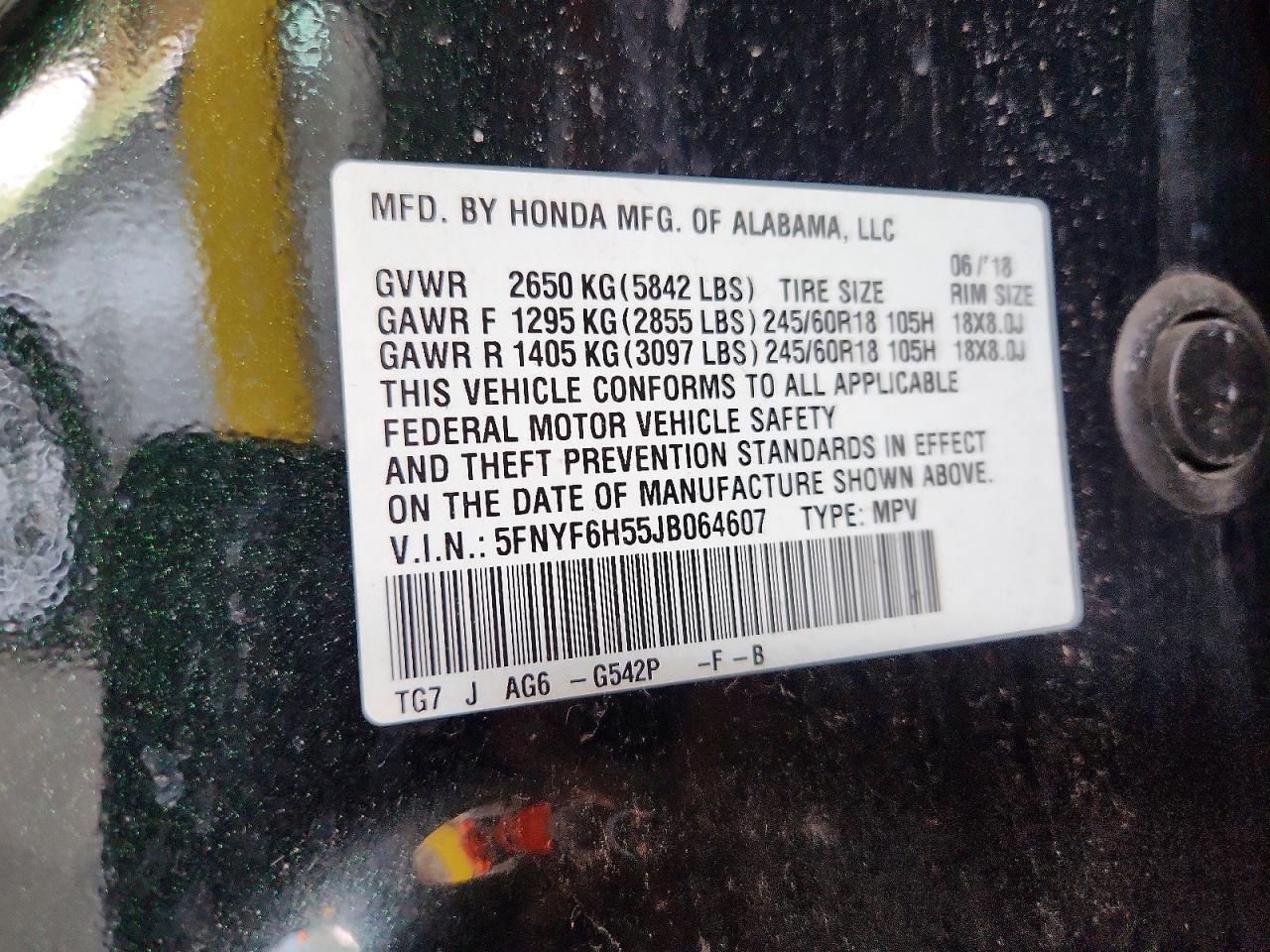 2018 HONDA PILOT