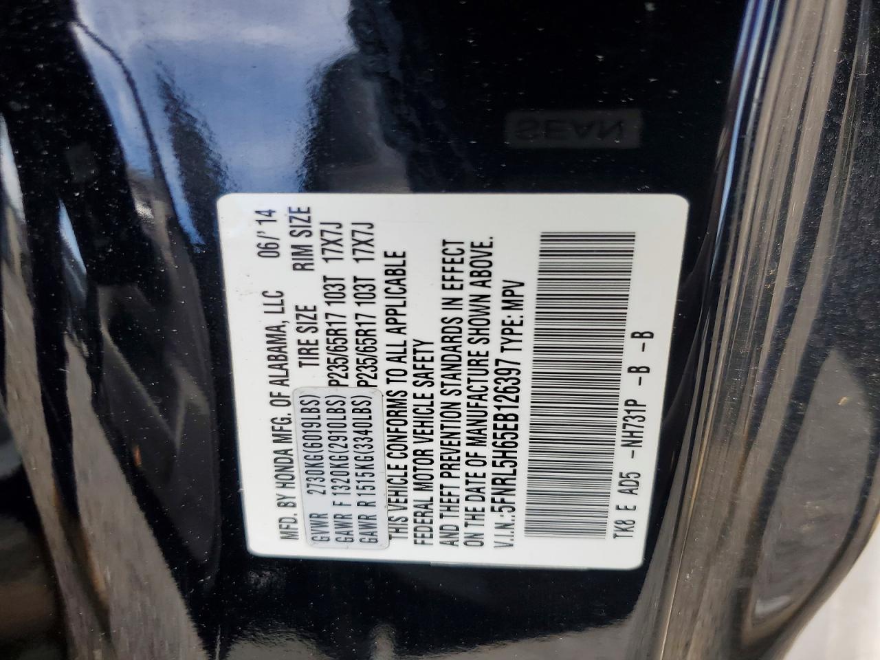 2014 HONDA ODYSSEY