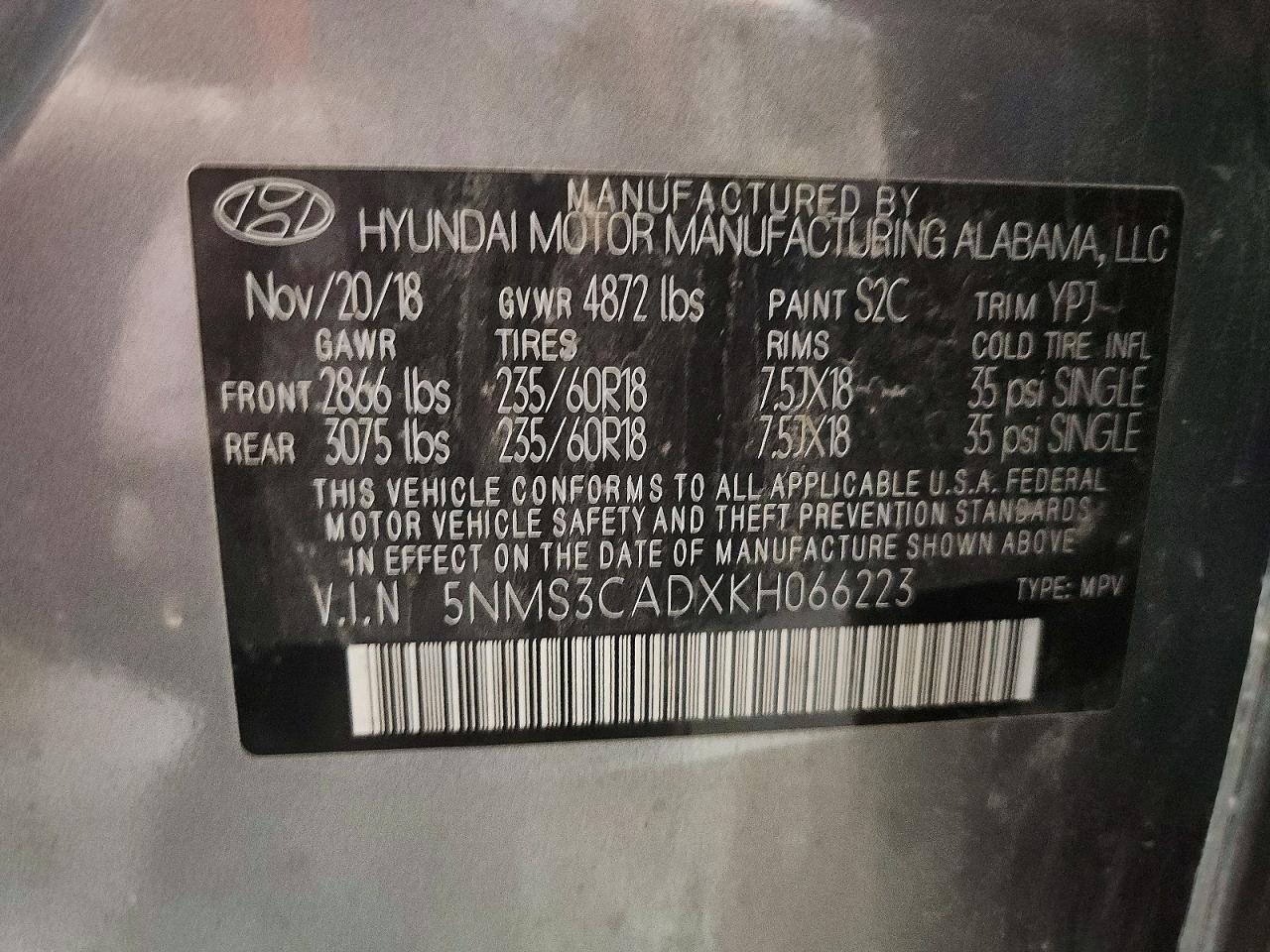 2019 HYUNDAI SANTA FE