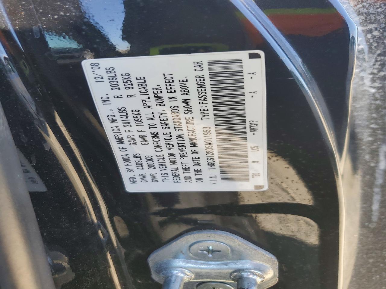 2009 HONDA ACCORD