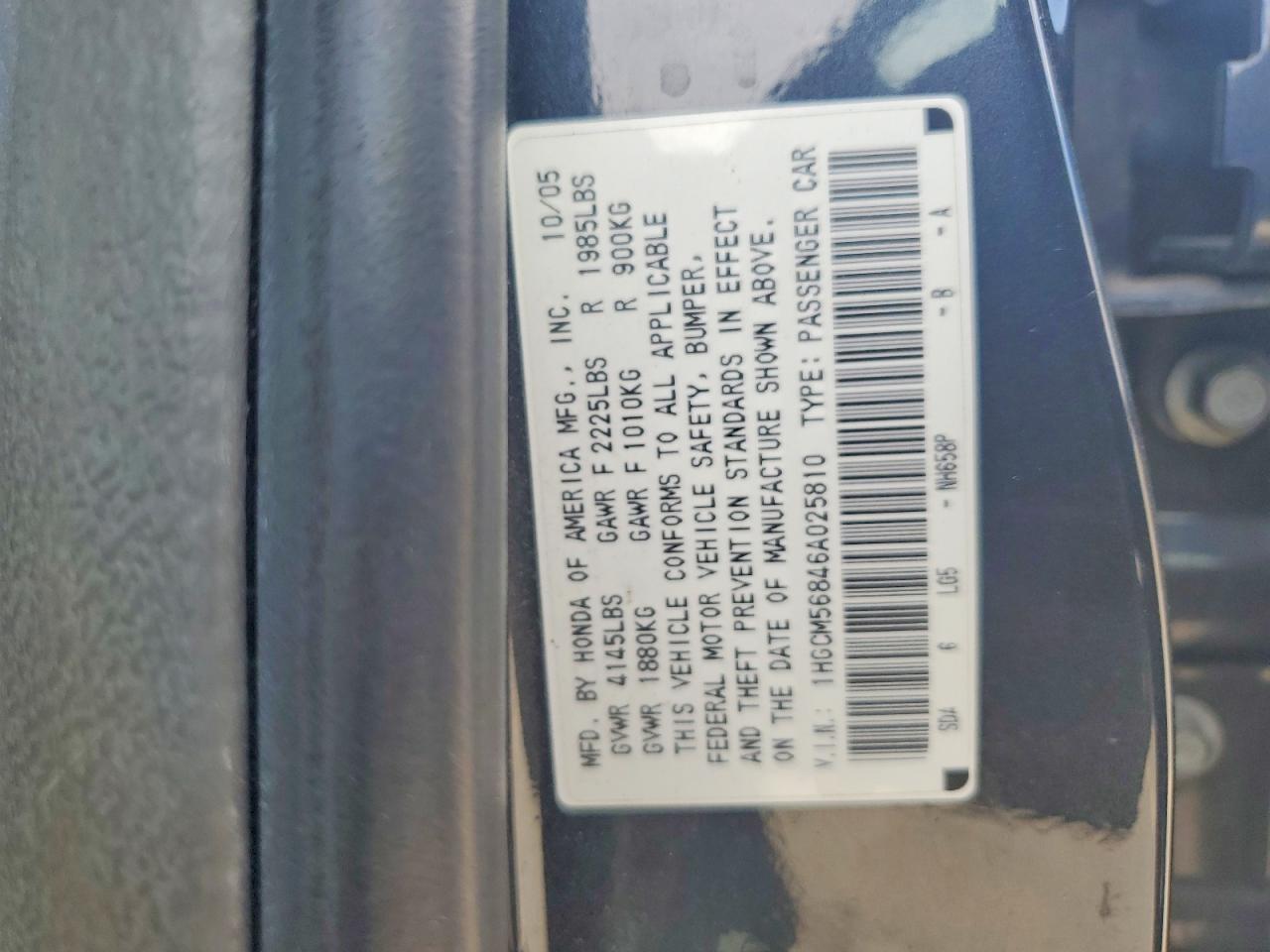 2006 HONDA ACCORD