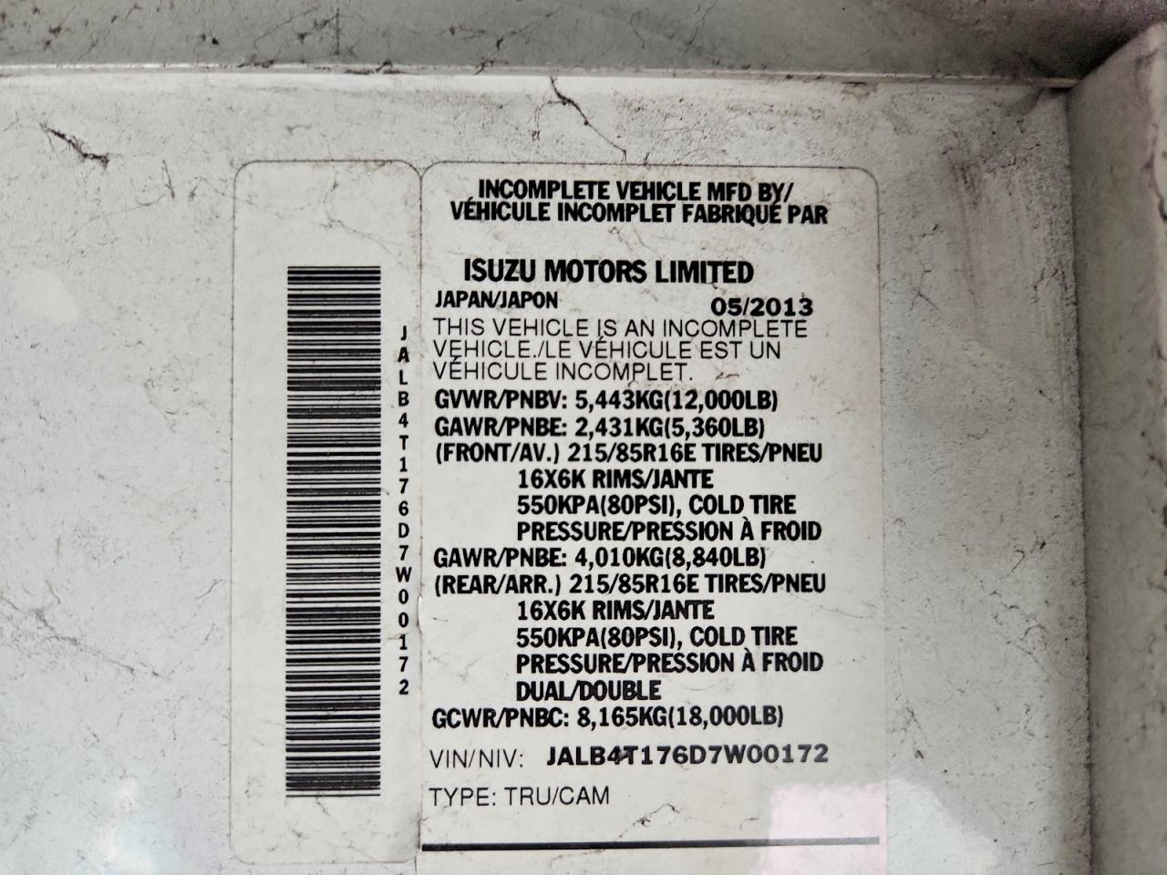2013 ISUZU NPR