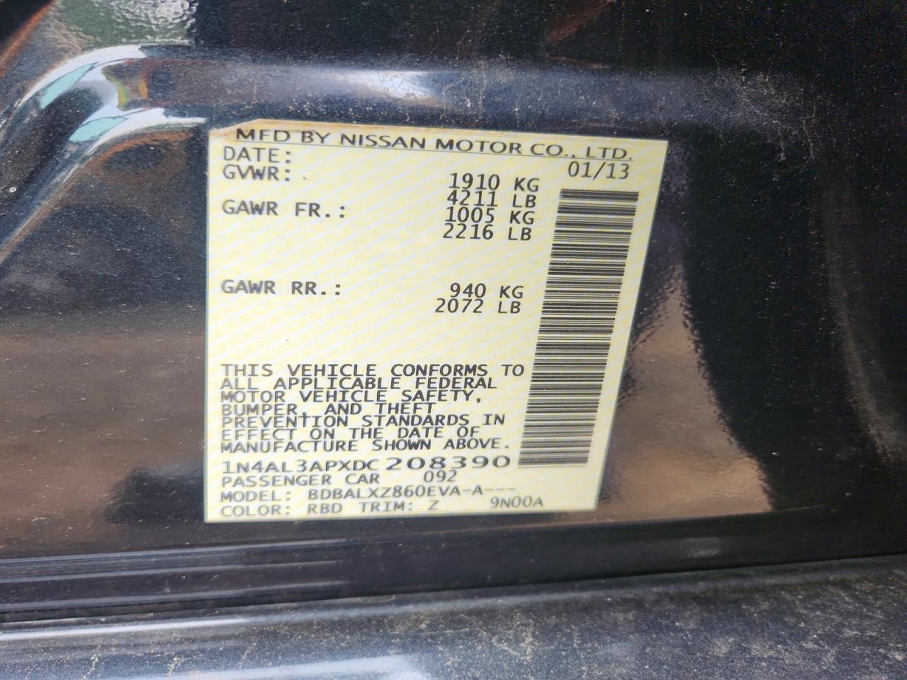 2013 NISSAN ALTIMA