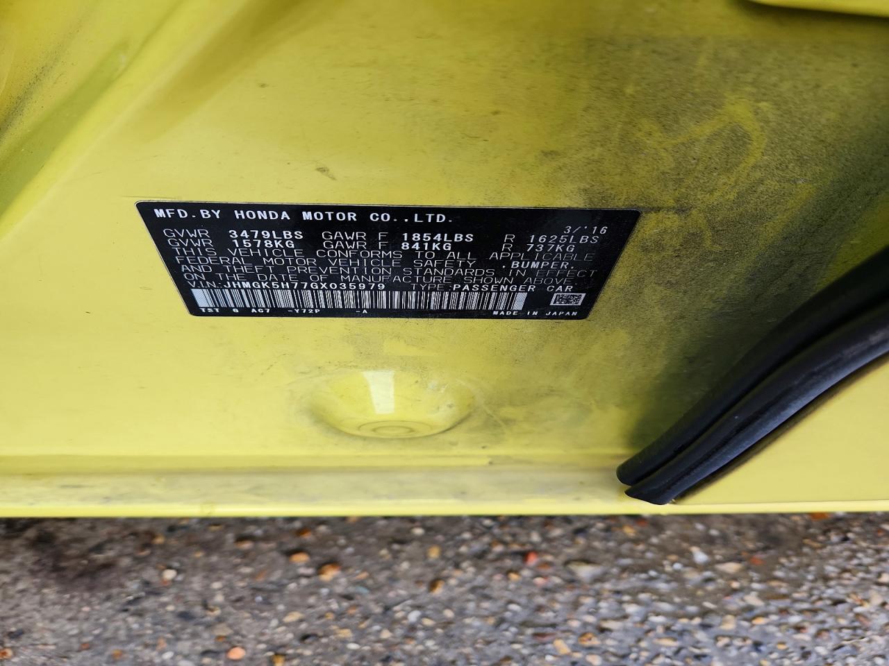 2016 HONDA FIT