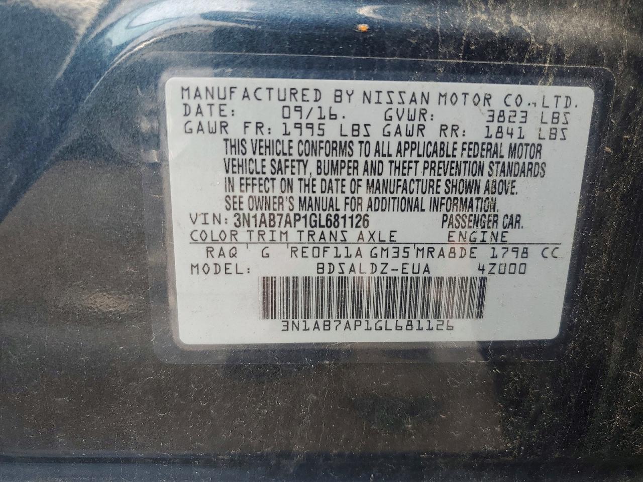2016 NISSAN SENTRA
