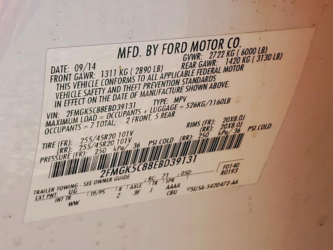 2014 FORD FLEX